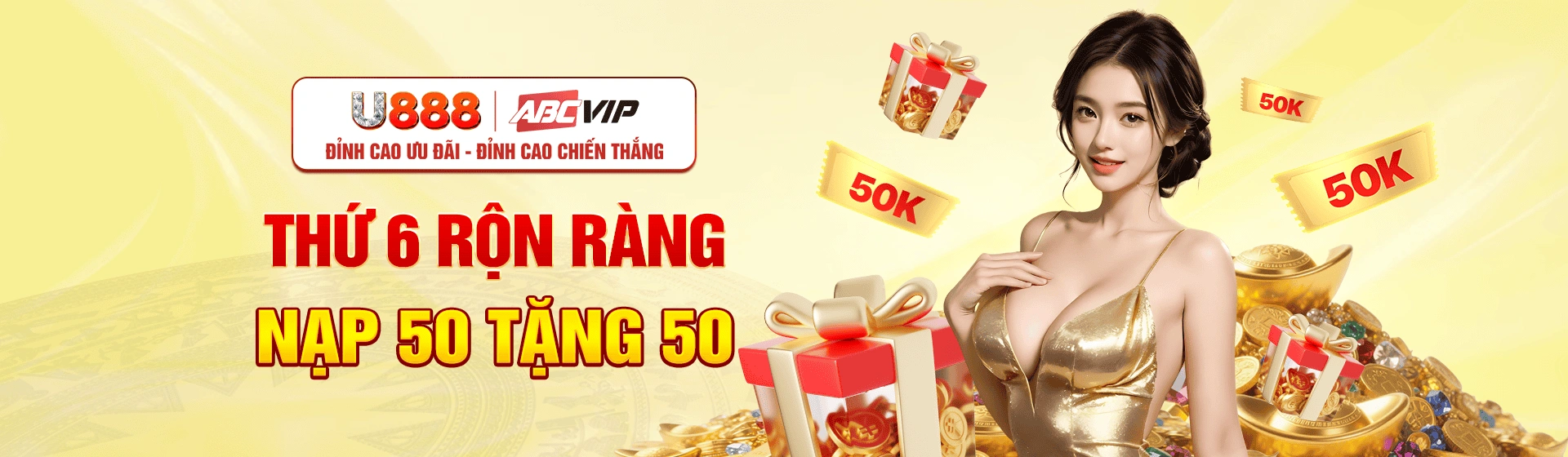 Banner U888 về ưu đãi và nhắc nhở trách nhiệm
